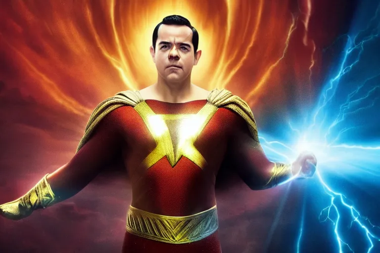 Image similar to david f. sandberg as shazam from shazam ( 2 0 1 9 ), cinematography