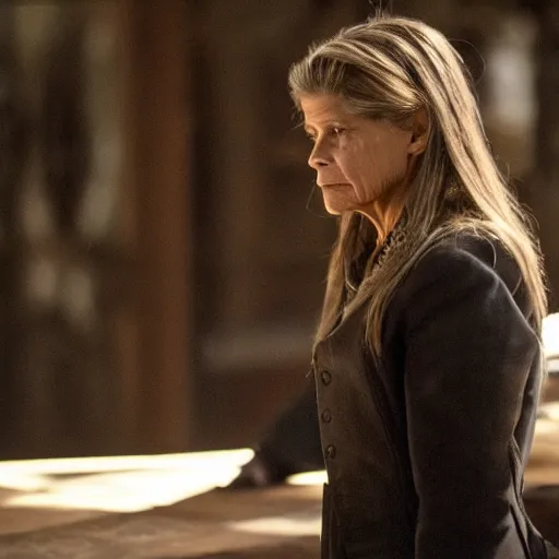 Image similar to linda hamilton as william in season 1 of westworld