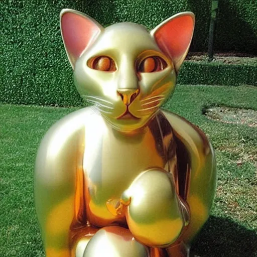 Image similar to “a sculpture of a cat by Jeff Koons”