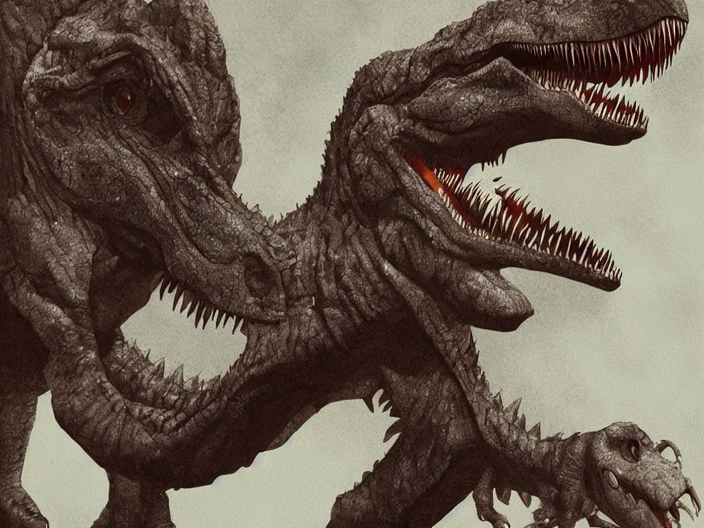 Image similar to tyrannosaurus rex holding an iphone, photorealistic