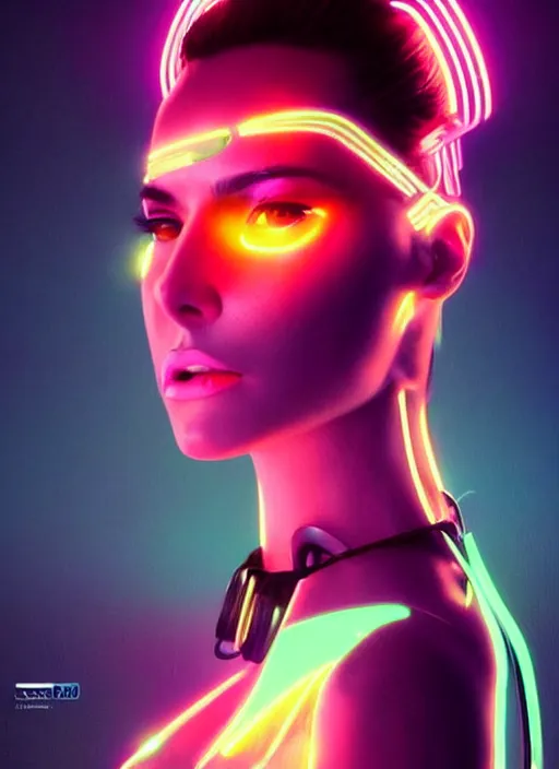 Image similar to a hispanic female humanoid, cyber neon lighting, futurism, cyberpunk high fashion, glamor profile pose, hyper photorealistic, beautiful futuristic jewelry, crispy quality, digital photography, trending in artstation, trending in pinterest, cinematic, 4 k ultra hd, art by pascal blanche, art by artgerm, art by greg rutkowski,