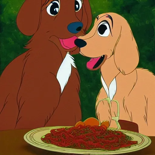 Image similar to kevin heart and melissa mcarthy lady and the tramp spaghetti, highly detailed