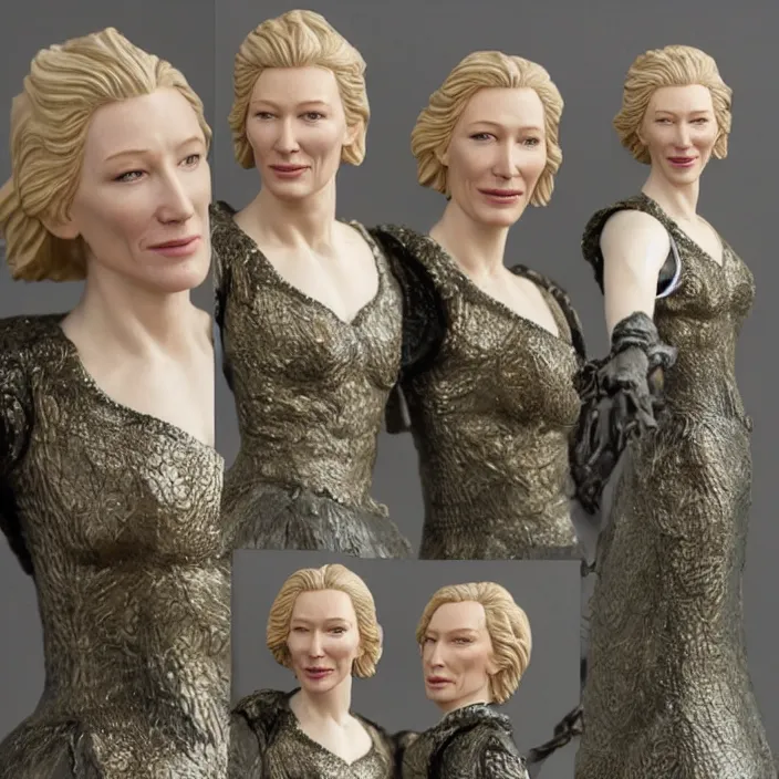 Image similar to cate blanchett, a goodsmile figure of cate blanchett, figurine, detailed product photo