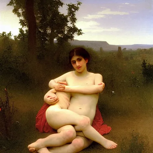 Prompt: Landscape, by William-Adolphe Bouguereau.