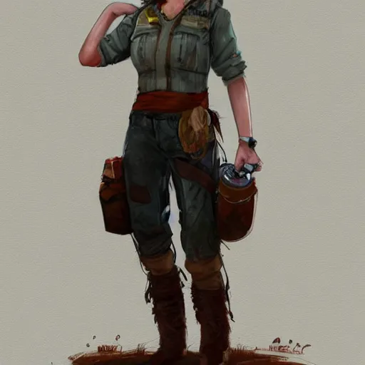 Prompt: full body concept art of a Scrap Homesteader trending on artstation deviantart Pinterest detailed High Resolution HD 8k