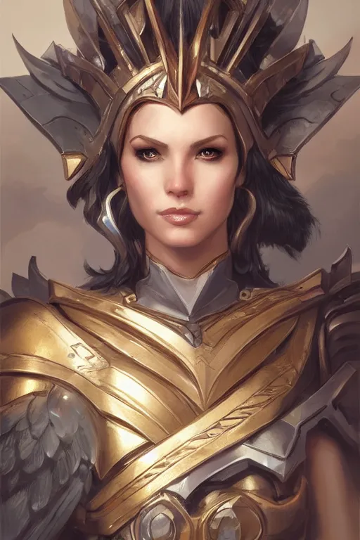 Image similar to amazon valkyrie athena, d & d, fantasy, portrait, highly detailed, headshot, digital painting, trending on artstation, concept art, sharp focus, illustration, art by artgerm and greg rutkowski and magali villeneuve