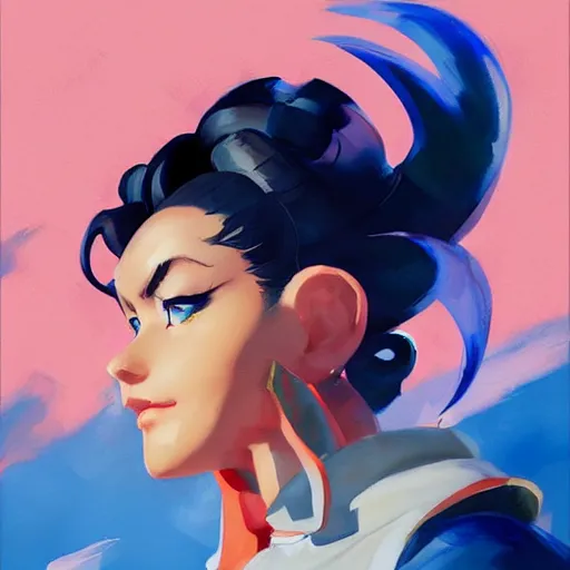 Prompt: greg manchess portrait painting of sailor moon as overwatch character, medium shot, asymmetrical, profile picture, organic painting, sunny day, matte painting, bold shapes, hard edges, street art, trending on artstation, by huang guangjian and gil elvgren and sachin teng