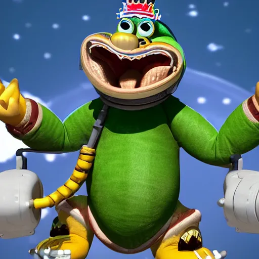 Prompt: king k rool dressed as an astronaut