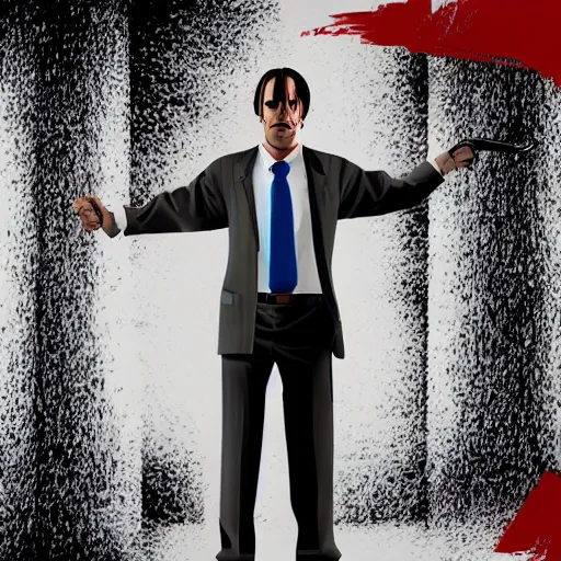 Image similar to Stanley from The Stanley Parable as The American Psycho