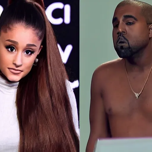 Prompt: ariana grande arguing with kanye west