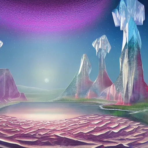 Image similar to crystallised utopian land