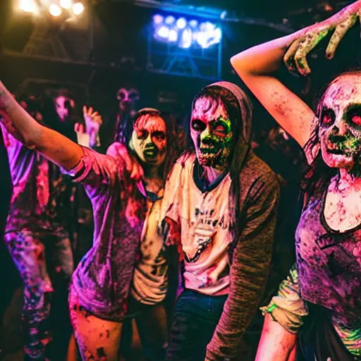 Prompt: zombies at a rave