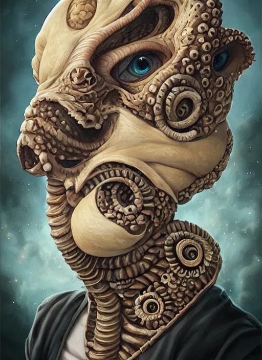 Prompt: Lovecraftian Cubone portrait by Tristan Eaton_Stanley Artgerm and Tom Bagshaw,
