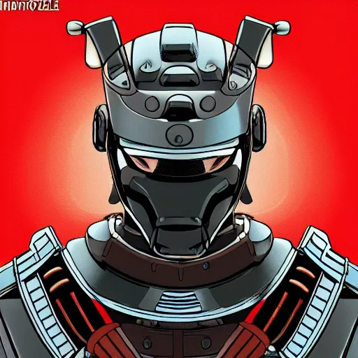 Prompt: a profile picture of powerful japanese samurai wearing cyber suit, detailed face, face symmetry, character concept portrait by moebius and laurie greasley, profile picture, 8 k, cinematic color grading