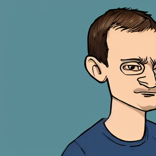 Prompt: vitalik buterin as wojack animation