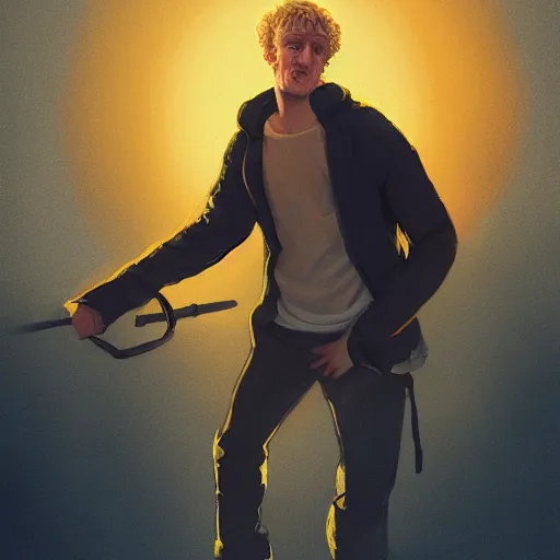 Prompt: Logan Paul giving a podcast On the radio , artstation, Greg rutkowski, cinematic, digital Art