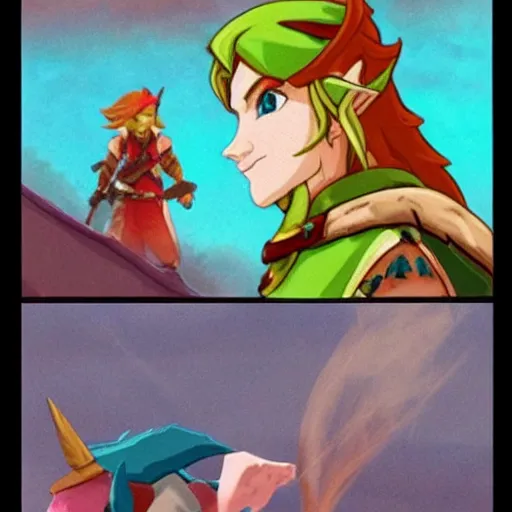 Prompt: link does a line of cocaine off prince sidon's back