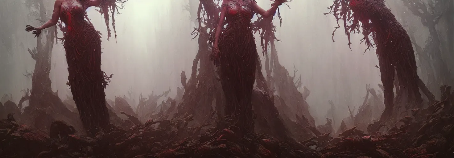 Image similar to Goddess of the forest, trending on Artstation, Greg Rutkowski, Wayne Barlowe