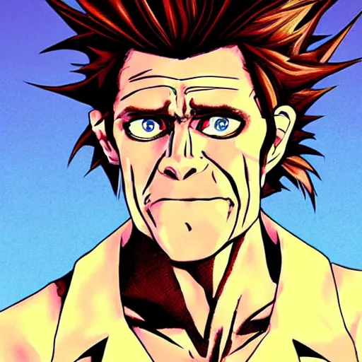 Prompt: willem dafoe anime style