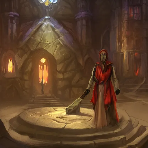 Image similar to sorcerer in castle tower laboratory high fantasy concept art