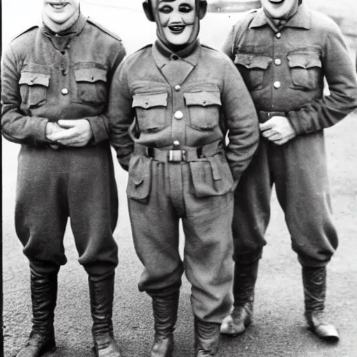 Image similar to German WW2 officers dressed up as the teletubbies