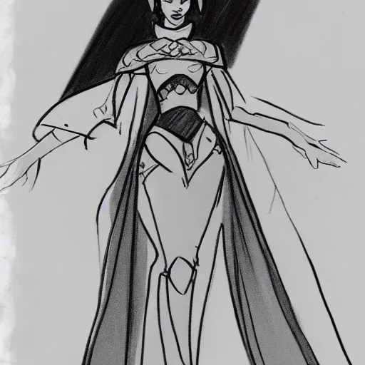 Image similar to milt kahl sketch of victoria justice as princess padme from star wars episode 3