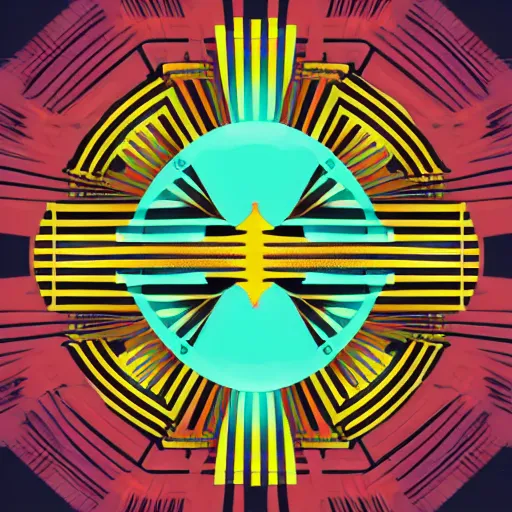 Prompt: future art deco, geometric abstract art, vector style n 6