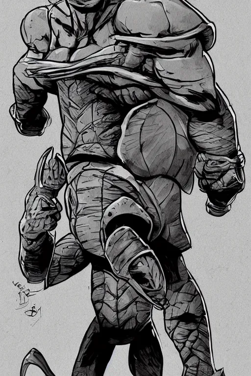 Prompt: prince rodgers nelson a a teenage mutant ninja turtle, full body, pen an ink, comic books style, very detailed, by eric talbot, artstation, pinterest