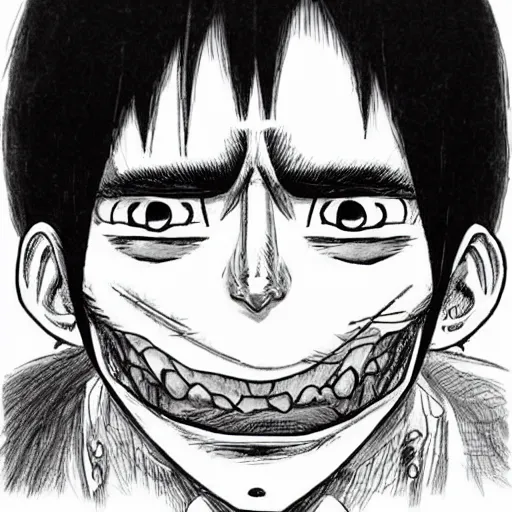 Image similar to [ luffy mustache ] ( by kim jung gi ) ( by kentaro miura )