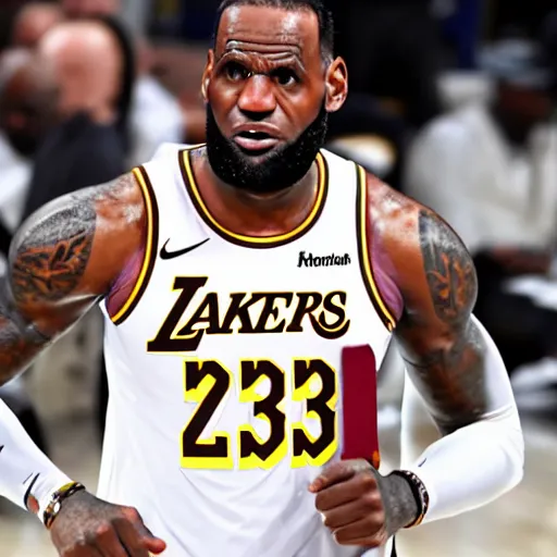 Prompt: LeBron James wearing armor 4K quality