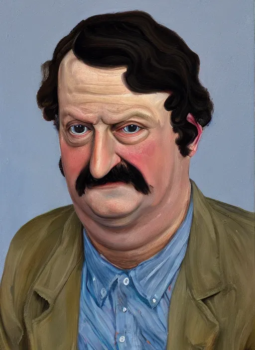 Prompt: Real life Bob Belcher, painted by Lucian Freud, highly detailed, 8k