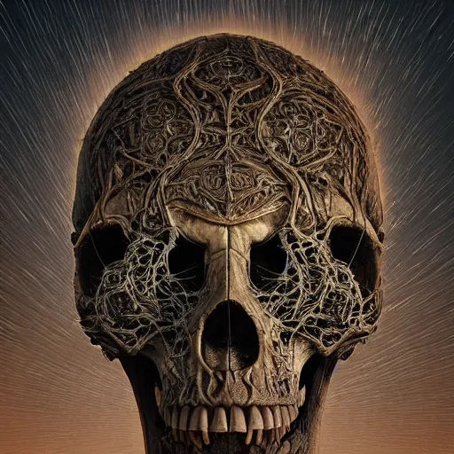 Image similar to portrait_of_a_melting_skull._intricate_abstract._intricate_artwork._by_Tooth_Wu_wlop_beeple_dan_mumford._octane_render_trending_on_artstat