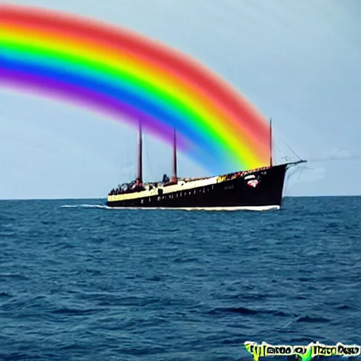 Image similar to the sinking of the rainbow warrior by the dastardly mustache twirling french