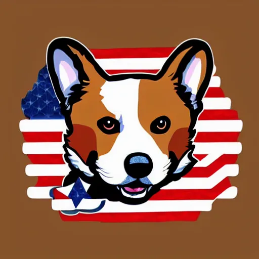 Image similar to patriotic corgi, vector art, behance