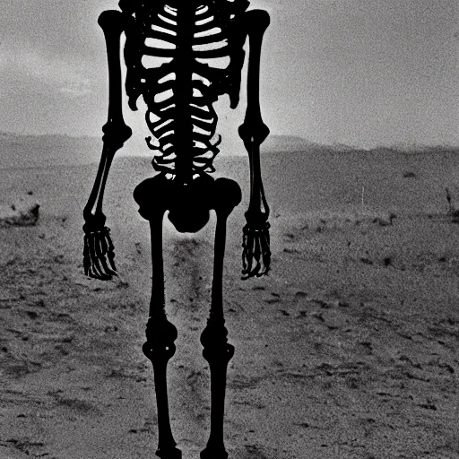 Image similar to The skeletal man standing behind you