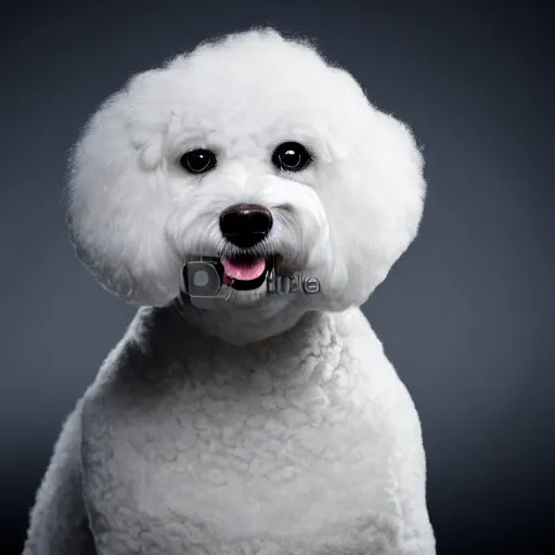 Prompt: bichon frise dog white, headshot, dramatic lighting, photography, photorealistic