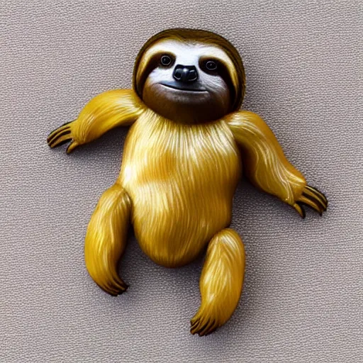 Image similar to 80mm resin detailed miniature of a sloth, Product Introduction Photos, 4K, Full body, simple background