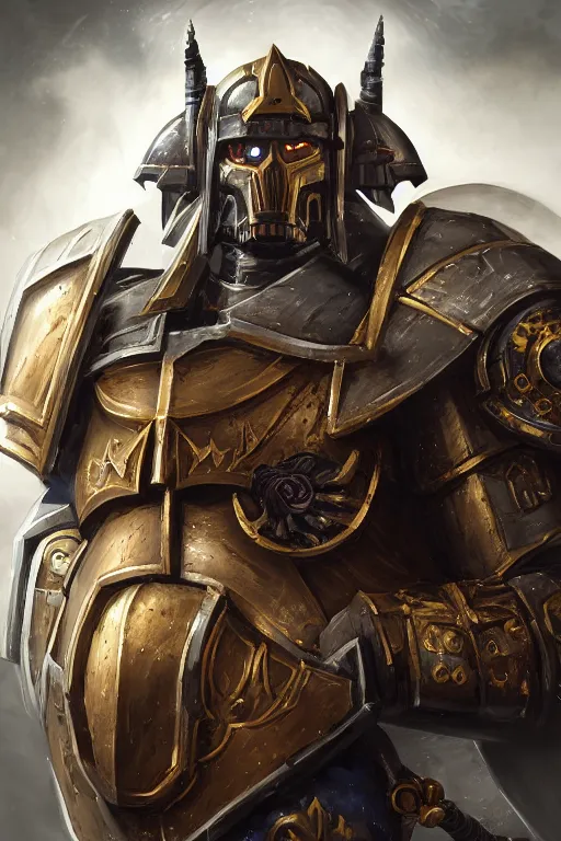 Image similar to armor portrait heros warhammer 4 0 k horus heresy fanart - the primarchs emperor by johannes helgeson animated with vfx concept artist & illustrator global illumination ray tracing hdr fanart arstation zbrush central hardmesh 8 k octane renderer