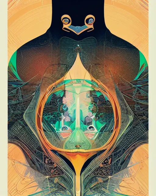 Prompt: Tristan Eaton, victo ngai, peter mohrbacher, artgerm portrait of a symmetrical penguin