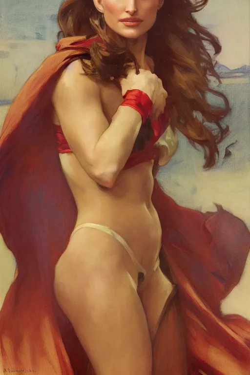 Prompt: elegant portrait of natalie portman as iron man by greg manchess, mucha, william adolphe bouguereau, john singer sargent, sorolla, winslow homer, dean cornwell, james gurney, daniel gerhartz