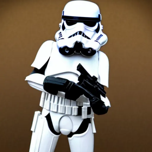 Prompt: a stormtrooper wearing a backwards baseball cap because he is a : : cool - guy : :