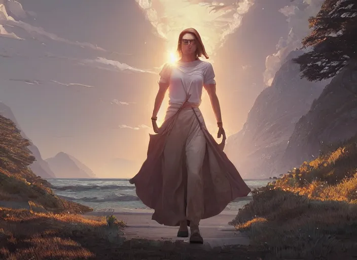 Image similar to highly detailed vanishing - point of natalie portman, in gta v, stephen bliss, unreal engine, fantasy art by greg rutkowski, loish, rhads, ferdinand knab, makoto shinkai and lois van baarle, ilya kuvshinov, rossdraws, tom bagshaw, global illumination, radiant light, detailed and intricate environment