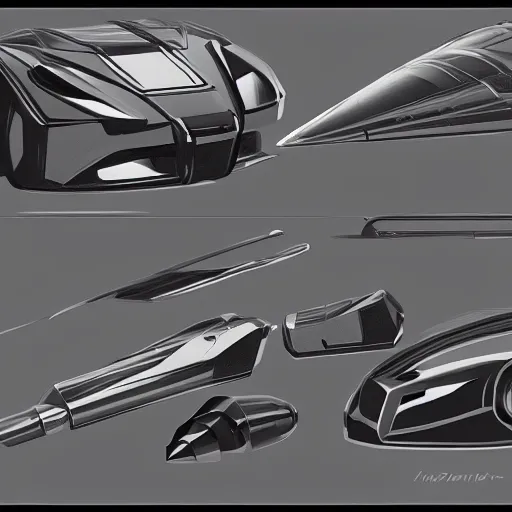 Image similar to painting of hardsurface form practice, big medium small, syd mead