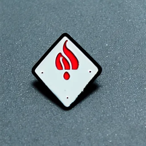 Image similar to retro minimalistic clean fire warning enamel pin