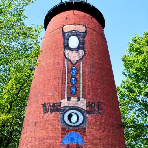 Image similar to ypsilanti water tower with eyes