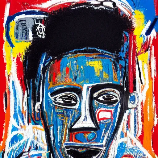 Image similar to A extremely highly detailed majestic hi-res beautiful immaculate head and shoulders painting of a strong black african man by Jean-Michel Basquiat, 8k, high textures, hyper sharp, insanely detailed and intricate, super detailed, 4k HDR high quality