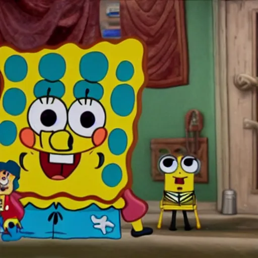 Prompt: Spongebob meets patchy the Pirates, hyper realistic, HD, HQ, photo realistic