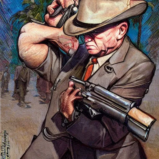 Prompt: rabbit mafia gangster by James Gurney.
