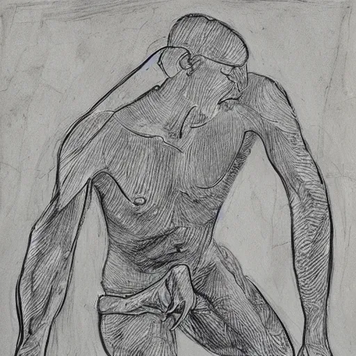 Image similar to otzi, one - line drawing,