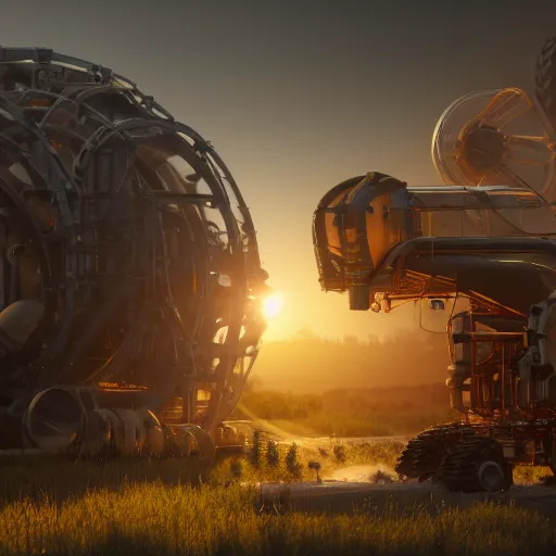 Image similar to factorio, automation, pollution, machina, soft lighting, crepuscular rays, realistic octane render, 8k, ultra detailed, concept art, painted by gaston bussiere